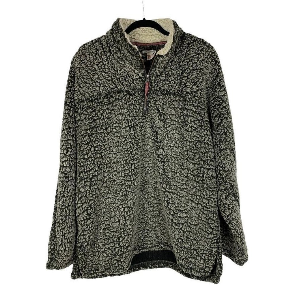 Carbon2Cobalt Transcendant Sherpa Fleece Quarter Zip Pullover Coffee Size L Tall